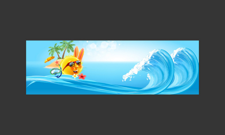 守护海浪创意水果卡通电商背景 守护海浪创意水果卡通电商背景